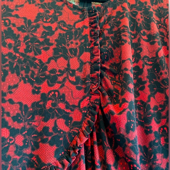NWOT MICHAEL KORS RED & BLACK FLORAL MIDI SHEATH DRESS - SIZE XL - Picture 8 of 16
